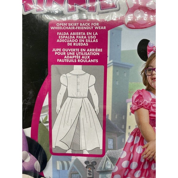 Minnie Mouse Pink Adaptive Disney Junior Fancy Dress Up Halloween Child Costume - Picture 3 of 16